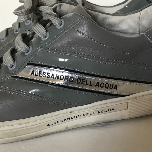 ALESSANDRO DELL' ACQUA Leather Fashion Sneakers - Picture 2 of 8